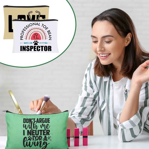 Kacctyen 9 Pcs Vet Tech Gifts Cosmetic Bags Veterinarian Makeup Bag for Women Veterinary Technician Gift for Dog Lover Medical Graduate Dog Doctor Animal Lover Christmas Birthday Present Travel Pouch