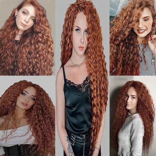 #30 Human Hair Bundles Water Wave 14 16 18 Inch Curly Bundles Human Hair Unprocessed Native Virgin Hair 100/PC 3 Extensions Light Brown Color Deep Wet and Wavy Human Hair Extensions for Women