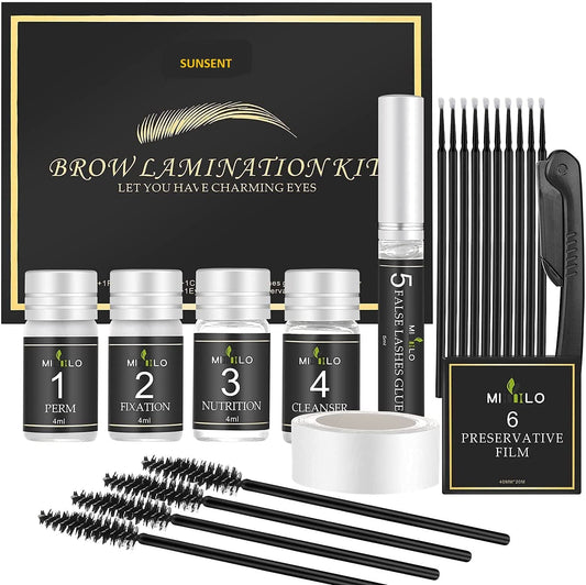 Eyebrow Lamination Kit,SUNSENT Brow Lamination Kit,Professional DIY Eyebrows Lift Styling Kit for Fuller and Messy Eyebrows,Lasting 8 Weeks,Suitable for Salon,Home Use (Set F)