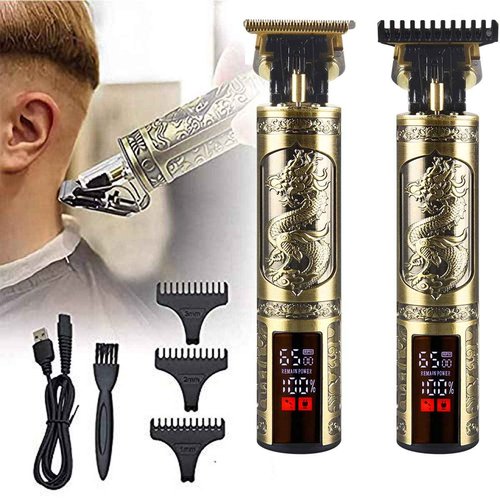 XASMA Professional Hair Clippers for Mens Zero Gapped Cordless Hair Trimmer Professional Haircut & Grooming Kit for Men Rechargeable LED Display (LED-Dragon)