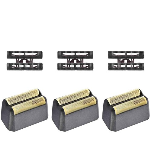 3 Pack Professional 5 Star Series Finale Shaver Replacement Foil and Cutter Bar Assembly Compatible with wahl Shaver Foil 7031-100, 7043-100 Super Close Shaving Replacement Heads，Black