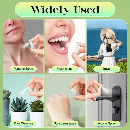 Cotchen 50Pcs Mini Spray Bottle 5ml, Small Travel Perfume Bottle Refillable with 10 Tools, Clear Plastic Small Atomizer Empty, Fine Mist Perfume Sample Spray Bottle for Travel Essential Oil Perfumes