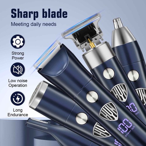HIENA PRO Beard Trimmer for Men, Professional Body Facial Ear Nose Hair Trimmer and Beard Grooming Kit, 5 in 1 Complete Grooming Kit & Cordless Electric Hair Clippers Haircut, Gifts for Men