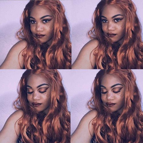 Xiweiya Long Wavy Copper Red Lace Front Wig Glueless Free Part Auburn Color Synthetic Wig for Women, Drag Queen with Heat Resistant Fiber Hair Replacement Wig Cosplay Halloween Wig 24 inch