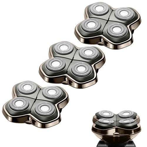 Shaver PRO 4 Head Replacement Blades - Compatible with Skull Shaver Pitbull, Butterfly Kiss Pro & Palm Shaver - Electric Shaver & Head Shaver Blade for Bald Head Shavers for Men/Women(3 Packs)