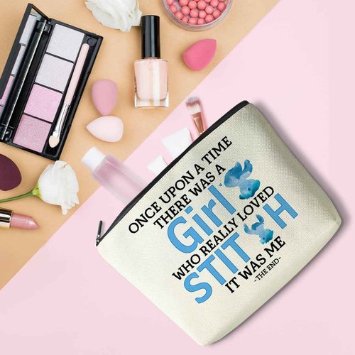 LONGXIN Cartoon Lover Gift Cute Cartoon Themed Cosmetic Make up Bag Travel Makeup Zipper Pouch Bag Birthday Gifts for Women Girls Friends