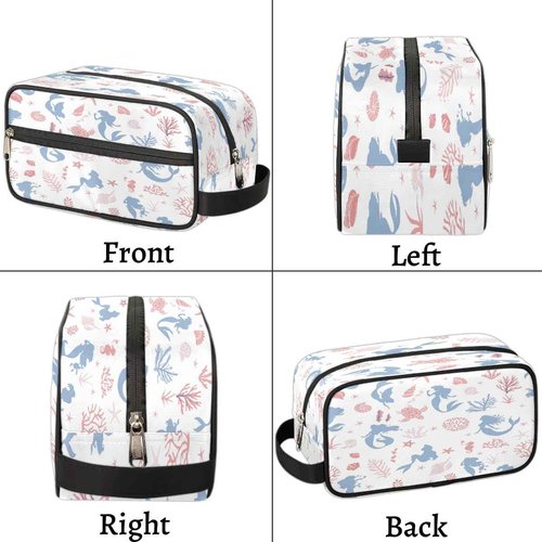 FZDXZJJ Kid Travel Toiletry Bag for Women Girl,Waterproof Lightweight Makeup Cosmetic Bag Organizer with Handle & Zip Pockets Toiletries Bag for Gym,Beach - Ocean Mermaid