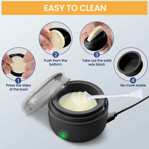 Nose Hair Wax Kit for Men, Nose Wax Removal with 100 g Wax, 40 Applicators, 15-20 Times, Ear Nasal Hair Waxing For Men and Women, Usb Rapid Heating, Constant Temperature, Painless, Black