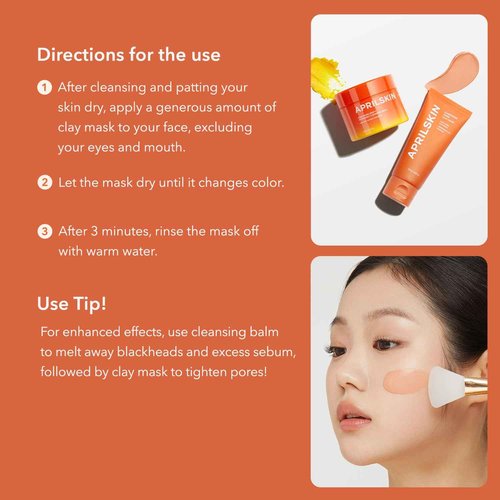 APRILSKIN Glow Reset Mask Duo: Calendula Flower Infused Peel Off Mask & Carrotene IPMP 3-Min Quick Dry Pore Caring Clay Mask