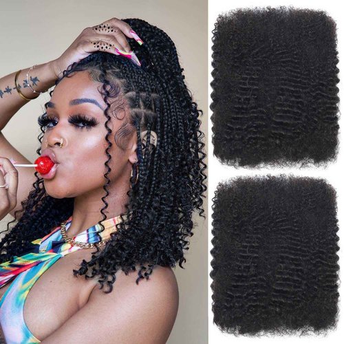 Afro Kinkys Bulk Human Hair for Dreadlock Extensions Repair Locs Twist Braiding Afro Kinky Human Hair for Locs 1 Pack 50 Gram 12 Inch