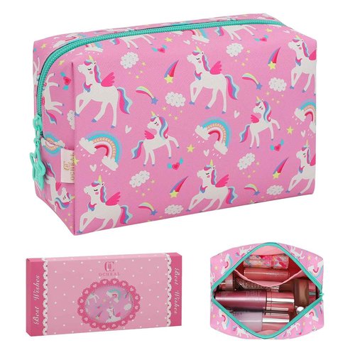 onemoky Small Makeup Bag for Girls, Cute Makeup Bag Travel Makeup Organizer Bag, Birthday Gifts for Girls 4 5 6 7 8 9 10 11 12 13 14 15 16 Years Old, Graduation Gifts for Teen Sister Daugther Friend