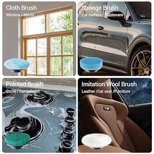GOSLMYY Brush Heads Set, 9 Pack 4 inches Cordless Electric Spin Scrubber Replaceable Brush Heads for Household Cleaning Brushes/Bathroom/Floor/Tile/Car