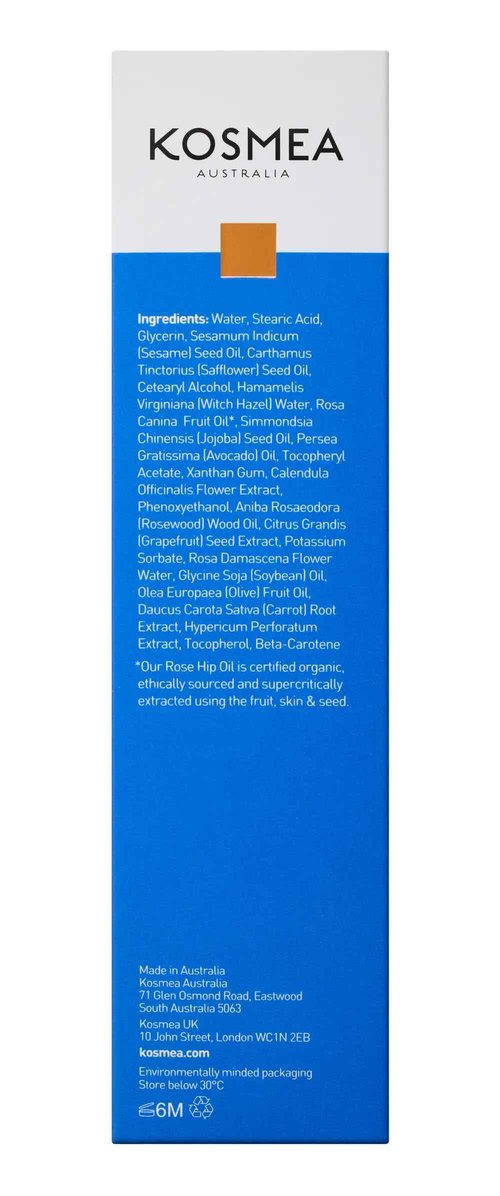 Kosmea Purifying Cream Cleanser – Hydrating Face Wash for Dry, Sensitive or Normal Skin – Rosehip and Avocado Oil with Vitamins A, B, D – Non-Drying Daily Cleanser – 5.07 fl oz