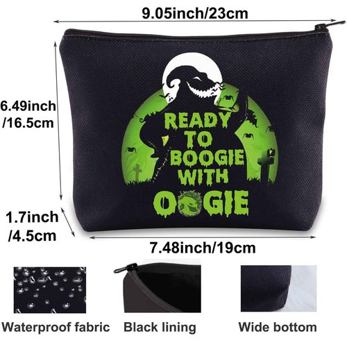 Funny Ghost Cosmetic Makeup Bag Ghost Fans Inspired Gifts Ready To Ghost With Oogie Zipper Pouch Bag (READY Ghost)