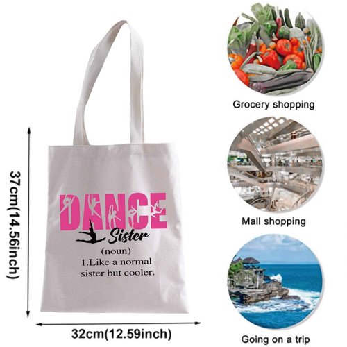 Dance Sister Cosmetic Bag Dancing Gift Ballet Dancer Gift Little Sister Big Sis Gift Gifts For Dance Sister (DANCE sister tote bag)