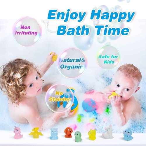 Bath Bombs for Kids with Surprise Toys Inside, 20 Pack Bath Bombs Gift Set for Girls Boys, Handmade Bubble Bath Fizzy Balls Ball for Birthday, Summer Fun, Christmas