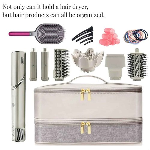 Lyoveu T-D1 Portable Double-Layer Travel Carrying Bag Compatible with Shark Flexstyle Hair Dryer Accessories Tools Storage Bag for Hair Tool Attachments Organizer