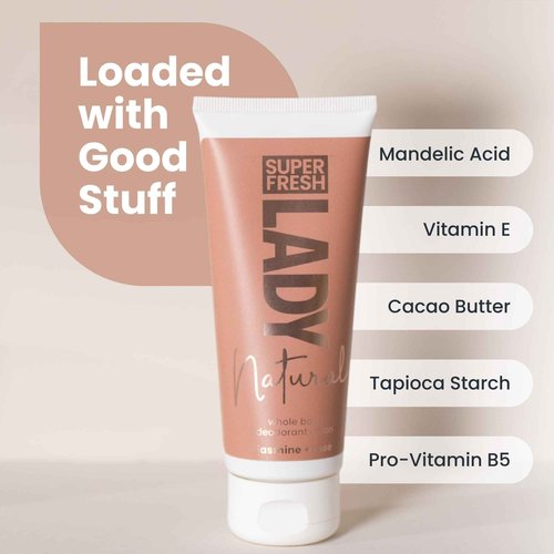 Super Fresh Lady Parts Natural Deodorant for Women Aluminum Free Odor Control for Privates Underboobs Thighs Armpits Skinfolds Jasmine Rose Scent Long Lasting Freshness for Sensitive Care 2 Pack