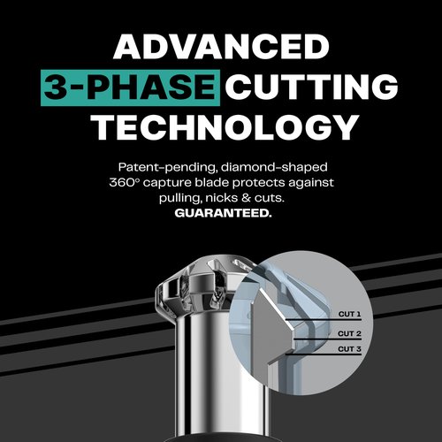 Conair Men Ear, Nose and Eyebrow Trimmer, Patented 360° Bevel Blade for No Pulls, Nicks or Cuts Guaranteed, Nose Hair Trimmer for Men, Non-Slip Grip, 5-Piece Kit with Travel Case