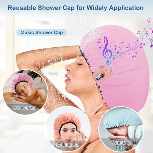 Sheomern 3 Pcs Super Jumbo Satin Lined Shower Cap for Women, Extra Large, Adjustable for Braids, Long Hair & Locs Dreadlocks