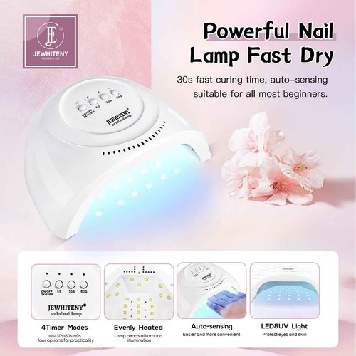 JEWHITENY 27 Colors Nail Polish Kit with U V Light, U V LED Nail Dryer Lamp Curing Gel Nail Polish Set Popular Gel Polish Set DIY at Home, Nail Manicure Tools