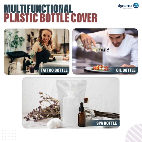 Dynarex Wash Bottle Bags - Disposable Sleeve Covers for Tattoo Squeeze Bottle - Sterile Pouches for Full Coverage - Large Size, Box of 500