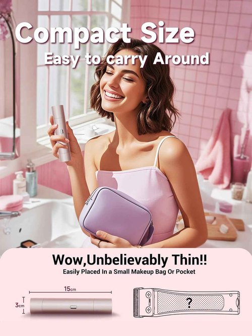 Bikini Trimmer for Women,2 in 1 Electric Razor for Women,Dual Heads Electric Shaver Pubic Hair Trimmer,Hair Remover,IPX7 Waterproof,Smooth Ceramic Blade for Pubic Hair Body Leg Face (Mango Pink)