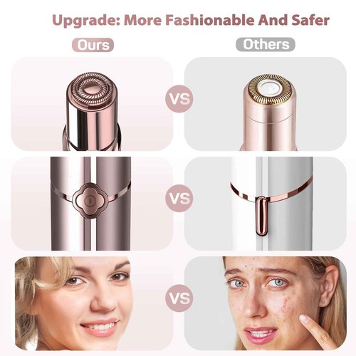 Hair Removal Device, Facial Hair Removal for Women- Gurelax Womens Hair Remover Painless Face Hair Removal/Shavers for Chin Upper Lip Peach Fuzz-Included 4 x Replacement Heads