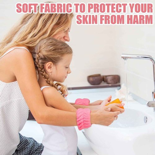 8Pcs Anmieciu Microfiber Spa Wristbands, Face Washing Wrist Towels to Prevent Liquid Spilling Down Your Arms