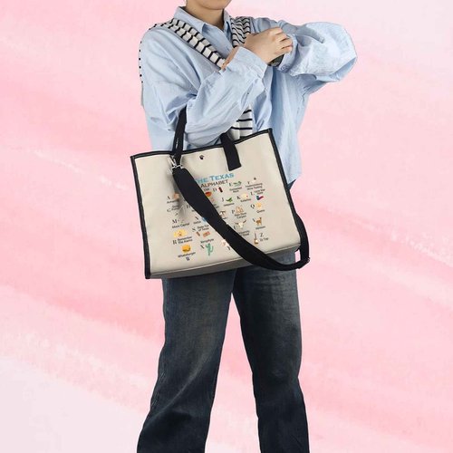 MNIGIU Texas Canvas Tote Bag Texas State Gift Texas Eco Tote Bag Reusable Bag Welcome Bag (TexasZhengTB)