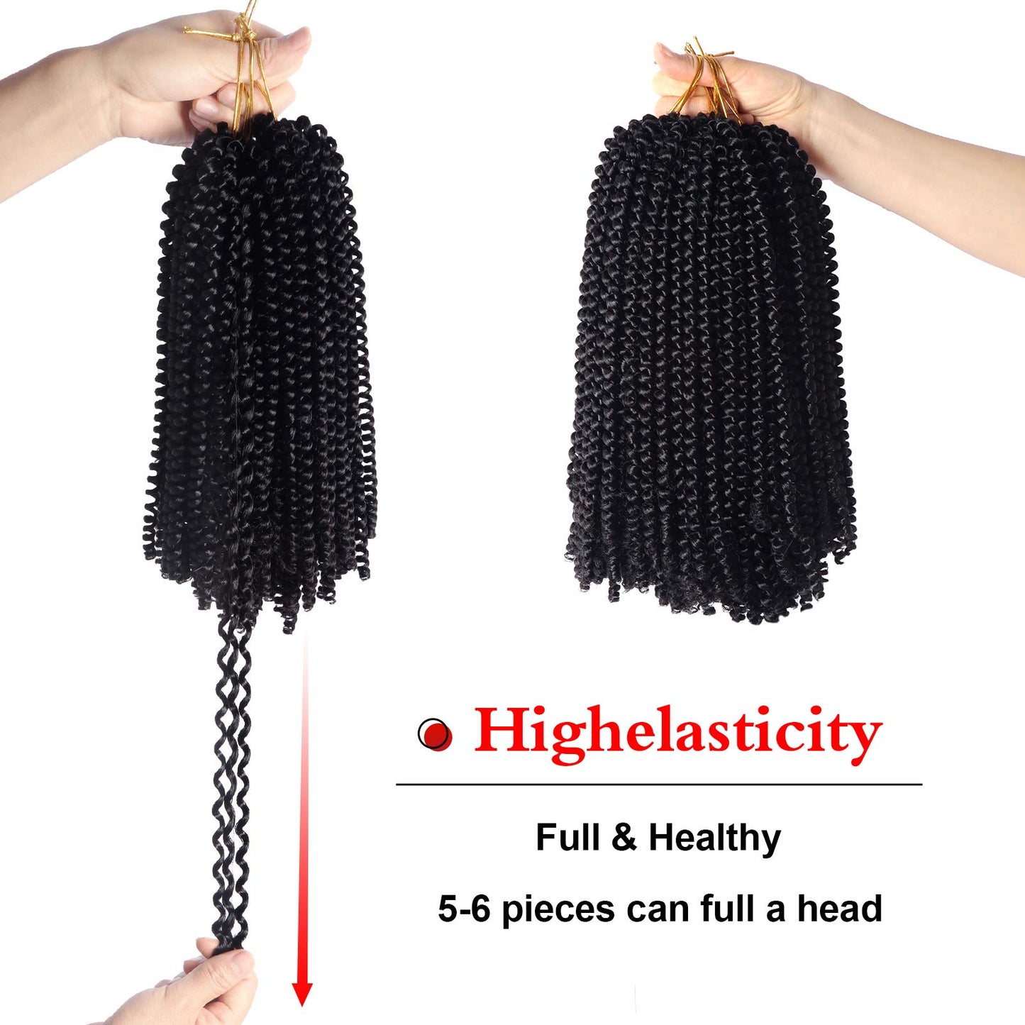 Spring Twist Hair 10 inch 6 Packs Fluffy Spring Twist Crochet Hair Passion Twist Crochet Hair Synthetic Braiding Hair Extensions 15 Strands (10inch, 1)