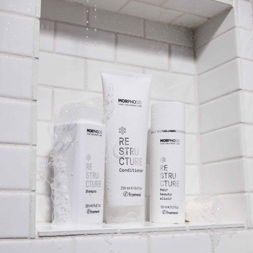 FRAMESI Morphosis Restructure Hair Beauty Elixir 5.1 fl oz, 5-Minute Weightless Mask, Repairing Conditioner, Natural Ingredients, Color Safe