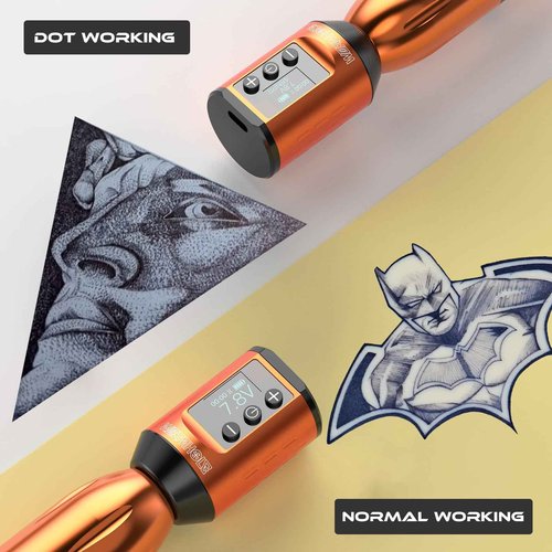 Tattoo Gun Kit, Wormhole Tattoo Kit Wireless Tattoo Machine Kit with 1,500 mAh Capacity Wireless Power Supply Digital LED Display Tattoo Pen Kit WTK257