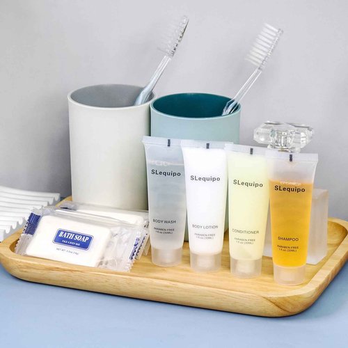 5-IN-1 Hotel Soaps and Toiletries Bulk Set: 50 Pcs - 5-Piece Set: 10 Hotel Bar Soap 0.5oz, 10 Shampoo, 10 Body Wash, 10 Body Lotion, 10 Conditioner - Mini Guest Toiletries