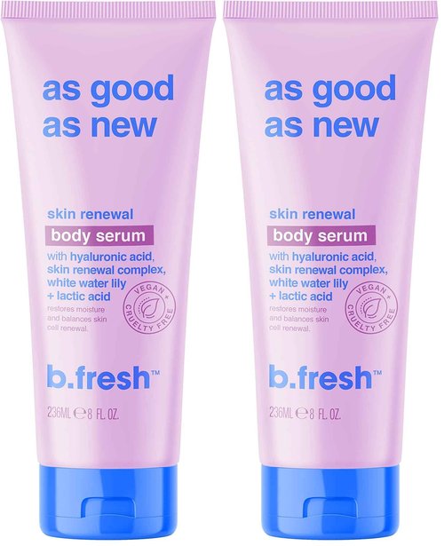 b.fresh Daily Moisturizing Body Lotion for Skin Cell Renewal | As Good As New Body Serum - Balance Skin Cell Renewal from Hyaluronic Acid, White Water Lily + Lactic Acid, Vegan & Cruelty Free, 8 Fl Oz