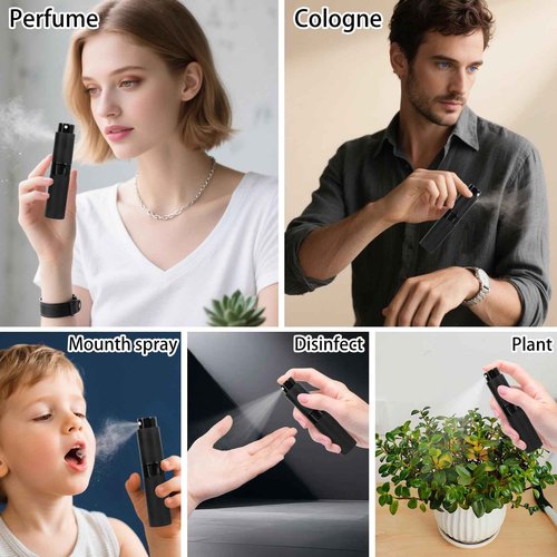 Xohairp 8ML Perfume Atomizer Travel Spray Bottles Refillable Portable Sprayer Mini Spray Empty for Refill Dispenser (3PCS, Black)