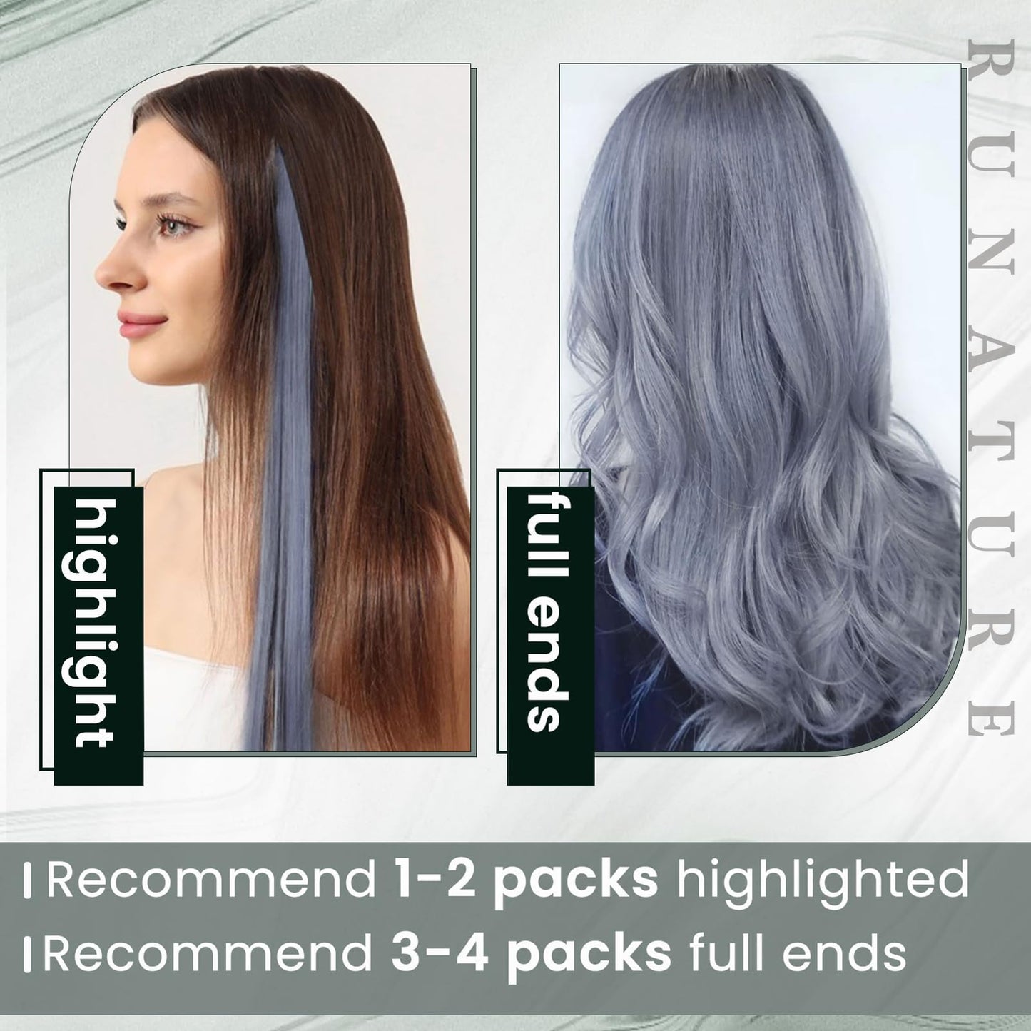 RUNATURE Blue I Tip Hair Extensions Human Hair Light Blue I Tip Human Hair Extensions Itip Hair Extensions Colored Hair Extensions for Highlight Blue Hair Extensions I Tips Human Hair 14 Inch 20g 25s