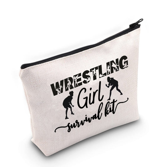 LEVLO Wrestling Girl Cosmetic Make Up Bag Wrestler Gift Wrestling Girl Survival Kit Makeup Zipper Pouch Bag (Wrestling Girl)