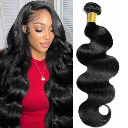 12A Human Hair Bundles 26 Inch Body Wave Bundles Human Hair 100% Unprocessed Brazilian Virgin Weave 1 Bundle for Women Natural Black Real Body Wavy Human Hair Extensions