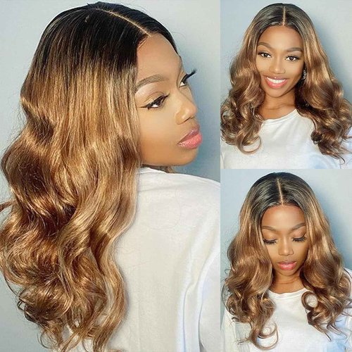 4x4 Lace Closure 1B27 Omber Closure 4x4 Lace Closure Ombre Free Part 1B27 Body Wave Lace Front Closure Brazilian Human Hair Extensions Preplucked Bleached Knots Wet And Wavy 16 Inch