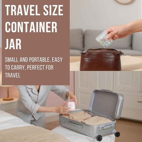 DEMORA Small Travel Containers Plastic Jars with Lids for Creams, Refillable TSA Approved Travel Size Containers for Lotion Makeup Cosmetic Toiletries Ointments, PP, BPA Free (Clear, 1 oz, 6 Pcs)