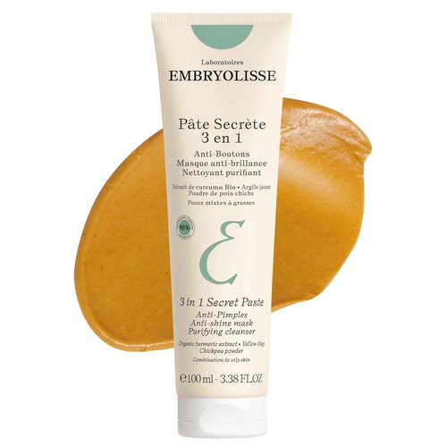 Embryolisse 3 in 1 Anti-pimples & Acne Treatment - Multipurpose Clay Mask to Control and Clear Breakouts - For Oily to Combination Skin, Paraben Free, Oil Free & Non-Comedogenic, 3.38 Fl Oz