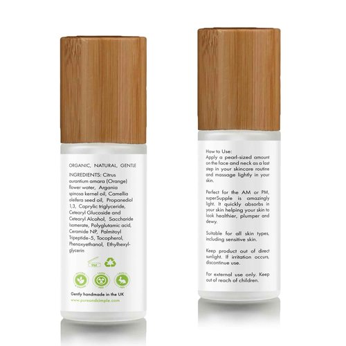 superSupple Barrier Repair Moisturizer - Hydrating Organic Ceramide Repair Face Cream for Dry, Sensitive Skin - Peptides, Polyglutamic Acid, Prebiotic Face Moisturizer - Fragrance-Free, 60ml