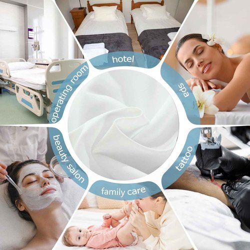 Premium Reusable Massage Table Sheets Bed Cover 75 x 31.5 Inches with Face Hole, Fitted Table for Master Massage, Mat for Esthetician, Waterproof, Oilproof, Machine Washable (White, 75 x 31.5 Inches)