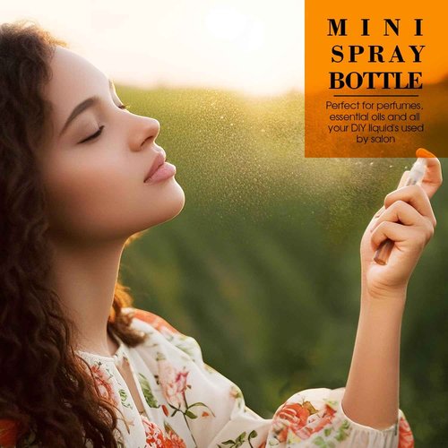DupakSYS 60PCS 10ml Mini Spray Bottle, Portable Clear Plastic Spray Bottle, Empty Fine Mist Refillable Perfume Atomizer, Small Sample Containers for Cleaning, Travel, Essential Oils