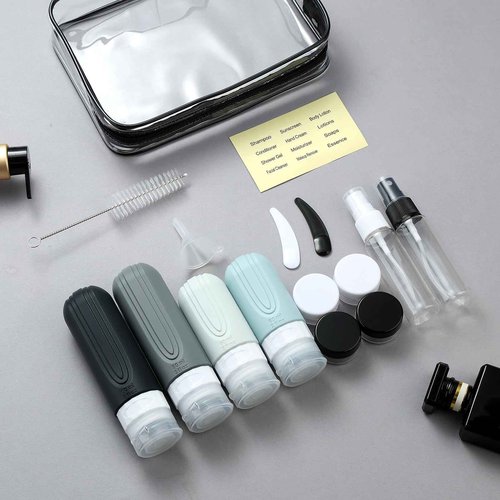 Mrsdry 16 Pack Travel Bottles - Silicone Toiletries Containers, Leak Proof Refillable Shampoo & Conditioner Essentials