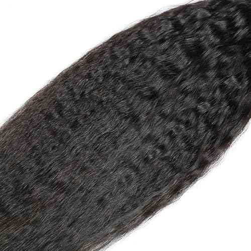 Kinky Straight Bundles Natural Black Color Unprocessed Brazilian Virgin Hair 18 20 22 Color #1b Yaki Straight Bundles