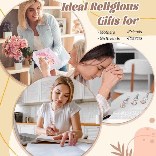 Moinchore 36 Pcs Christian Gifts for Women Bulk Christian Makeup Bags Religious Keychain Bible Verse Pens Inspirational Cosmetic Bag Pencil Pouch Boho Gifts for Christmas Church Charity Supplies