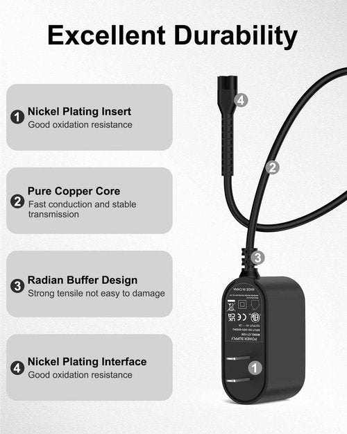 Replacement for Wahl Magic Clipper Cordless Charger, 4V Clipper Charger Compatible with Wahl 8164/8591/8148/8504, 5-Star Magic Clip Cordless Trimmer, 1919 100 Year Hair Clipper
