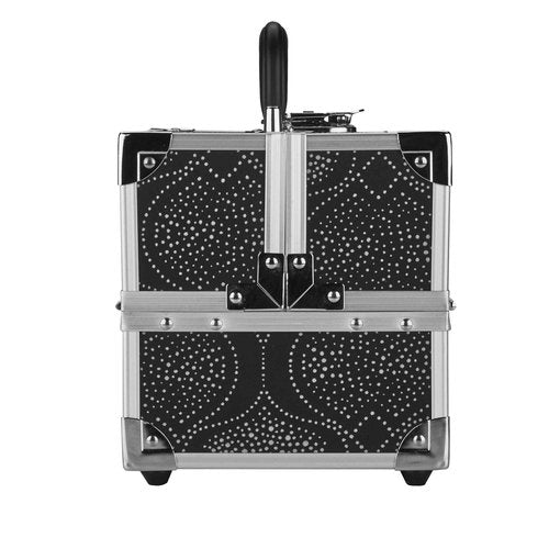 Conair Makeup Beauty Case, Cosmetic Case, with Expandable Shelves and Locking Latch, in Black Print, London SOHO New York for Conair